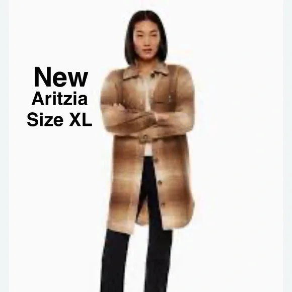 New Wilfred Free The Ganna Shirt Jacket Size XL COLOUR Elaine WLDWD BROWN⭐️⭐️⭐️ - Picture 1 of 17